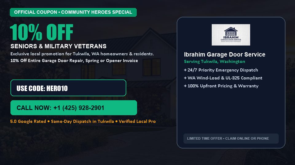 10% OFF Senior, Military & First Responder Discount in Tukwila, WA - Ibrahim Garage Door Service
